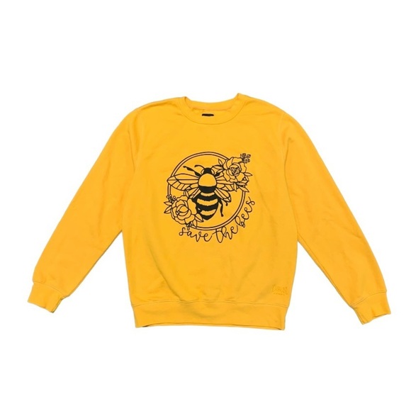 Everlast Sweaters - Everlast Reworked Crewneck Sweater Size Medium  Yellow Save The Bees Printed